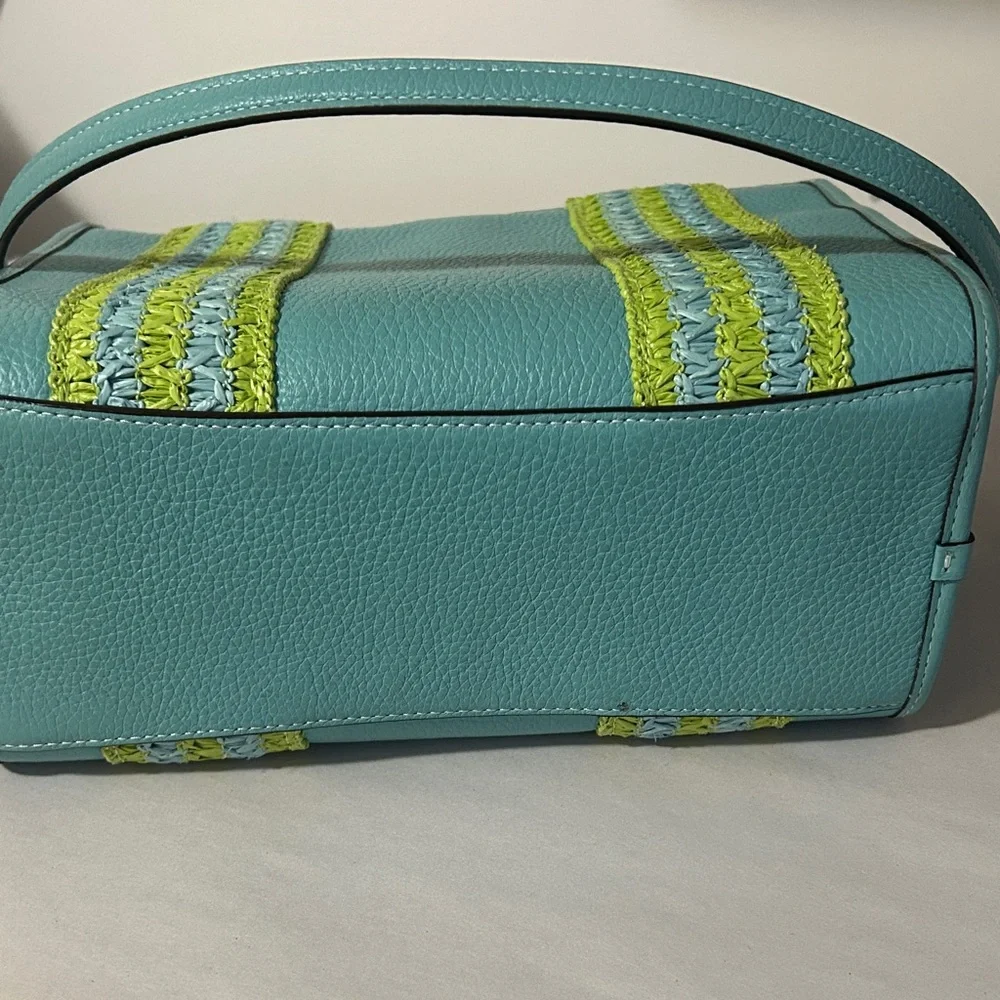 Coach Aqua and Lime Women's‎ Satchel - Picture 5 of 8